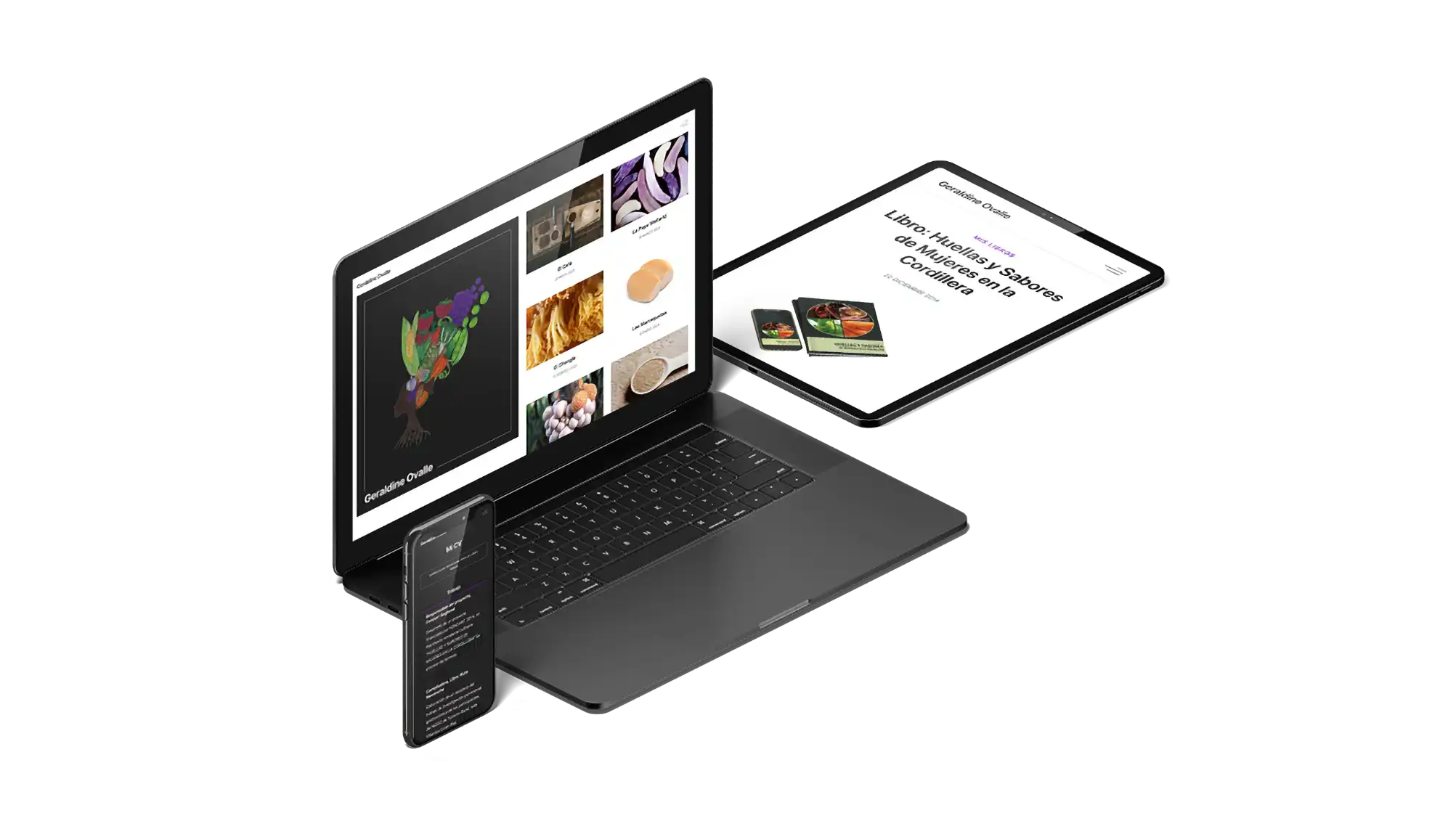 View of GeraldineOvalle.com website on many devices.