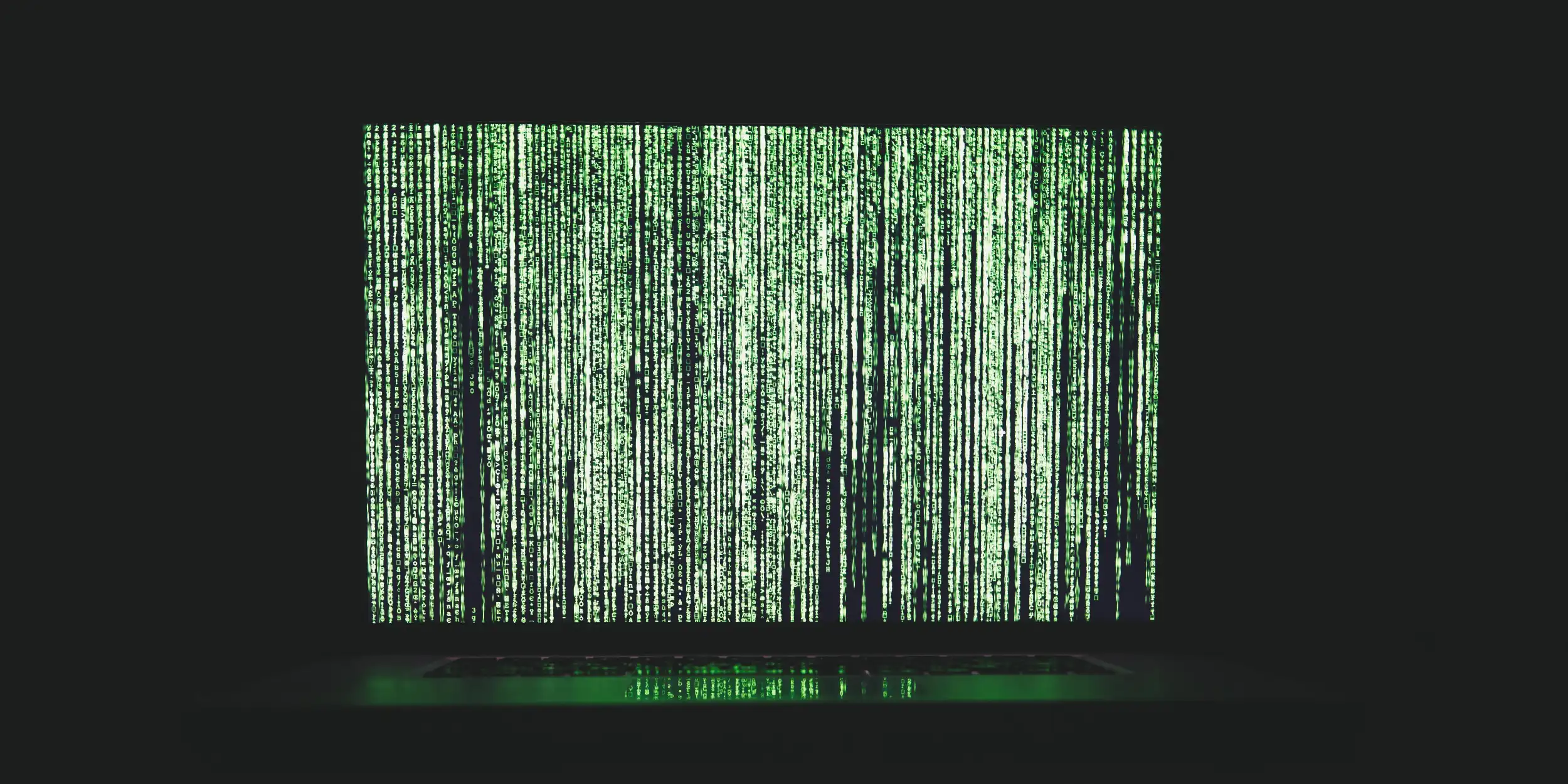 Computer screen with encrypted info